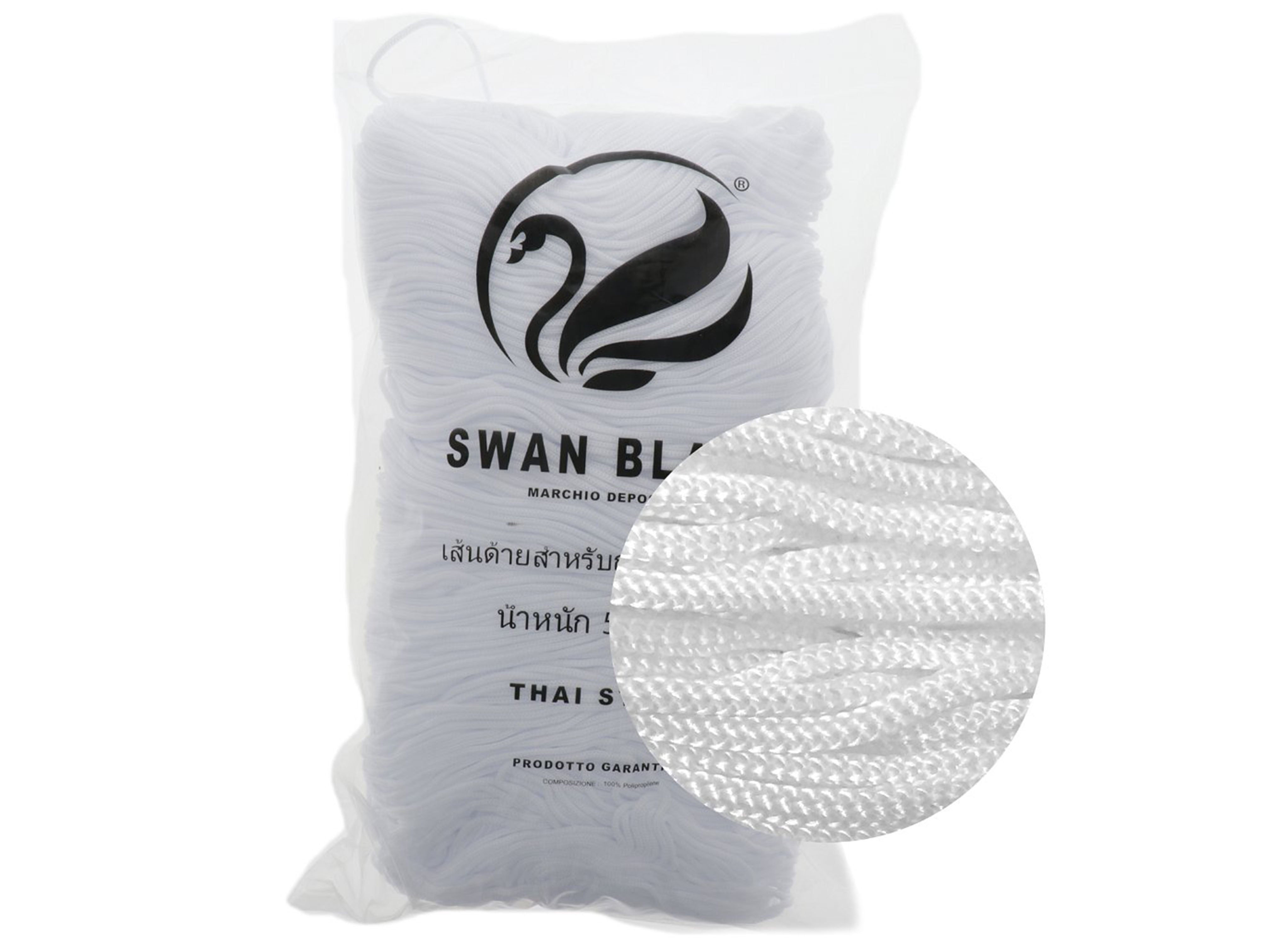 Cordino Swan Black – Cordoncino 100% Polipropilene per Borse Handmade