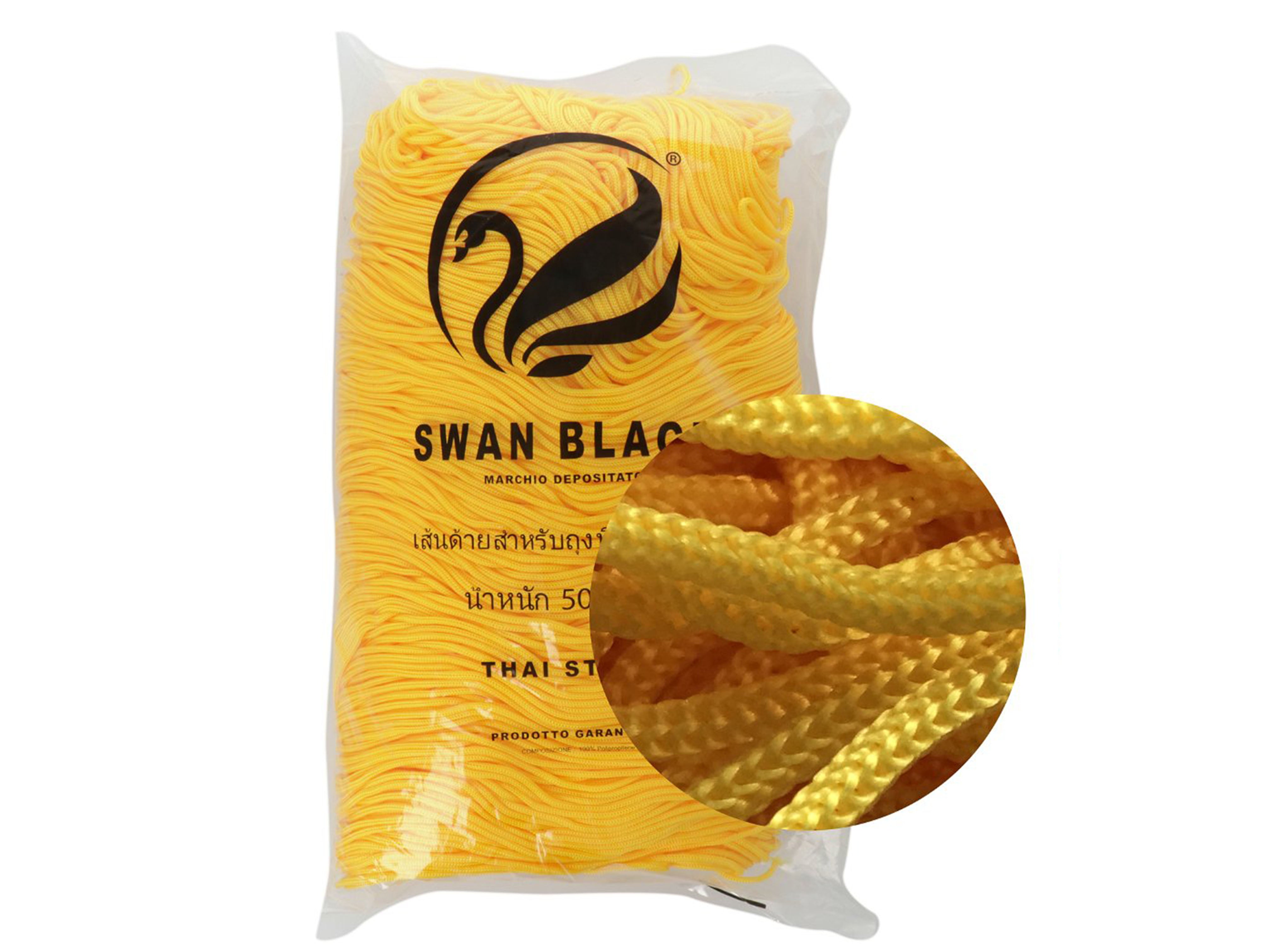 Cordino Swan Black – Cordoncino 100% Polipropilene per Borse Handmade