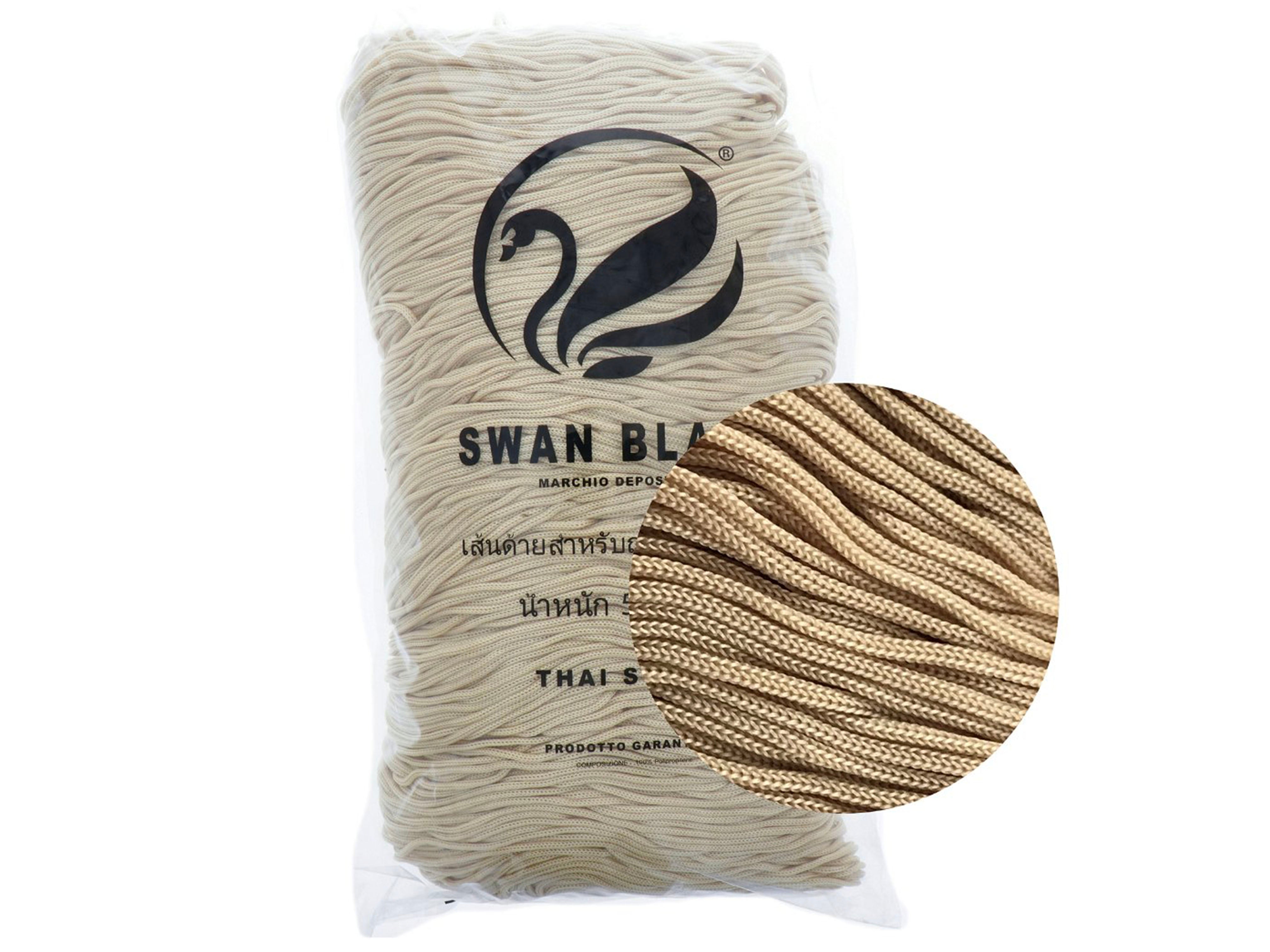 Cordino Swan Black – Cordoncino 100% Polipropilene per Borse Handmade