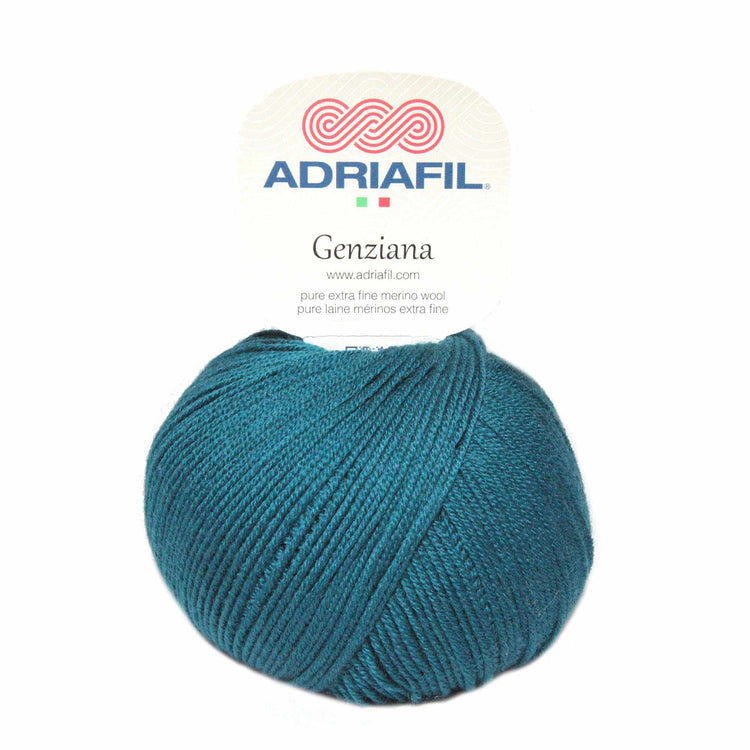 Coperta con cuori: gomitolo di lana merino extrafine turchese, con filato morbido e uniforme e fascetta Adriafil Genziana